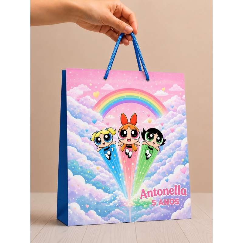 Sacolinha P & M Meninas super poderosas Personalizados /Lembrancinha de Festa /Aniversário