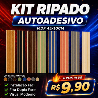 Kit Até 100 Placas Ripados Revestimento Painel Laminado 45x10cm Decoração Sala Casa Envio Imediato