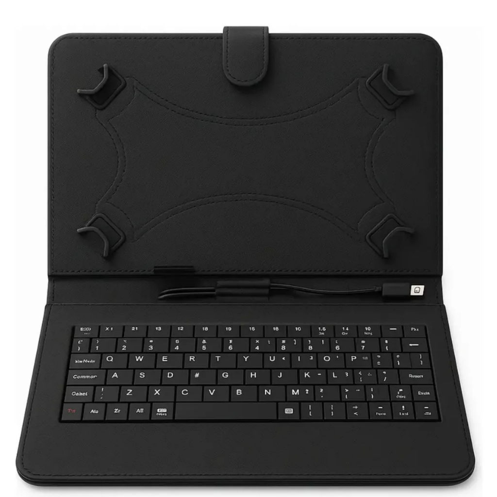 Capa Case para Tablet de 10 Polegadas com Teclado Qwerty USB Tipo C Universal Preto