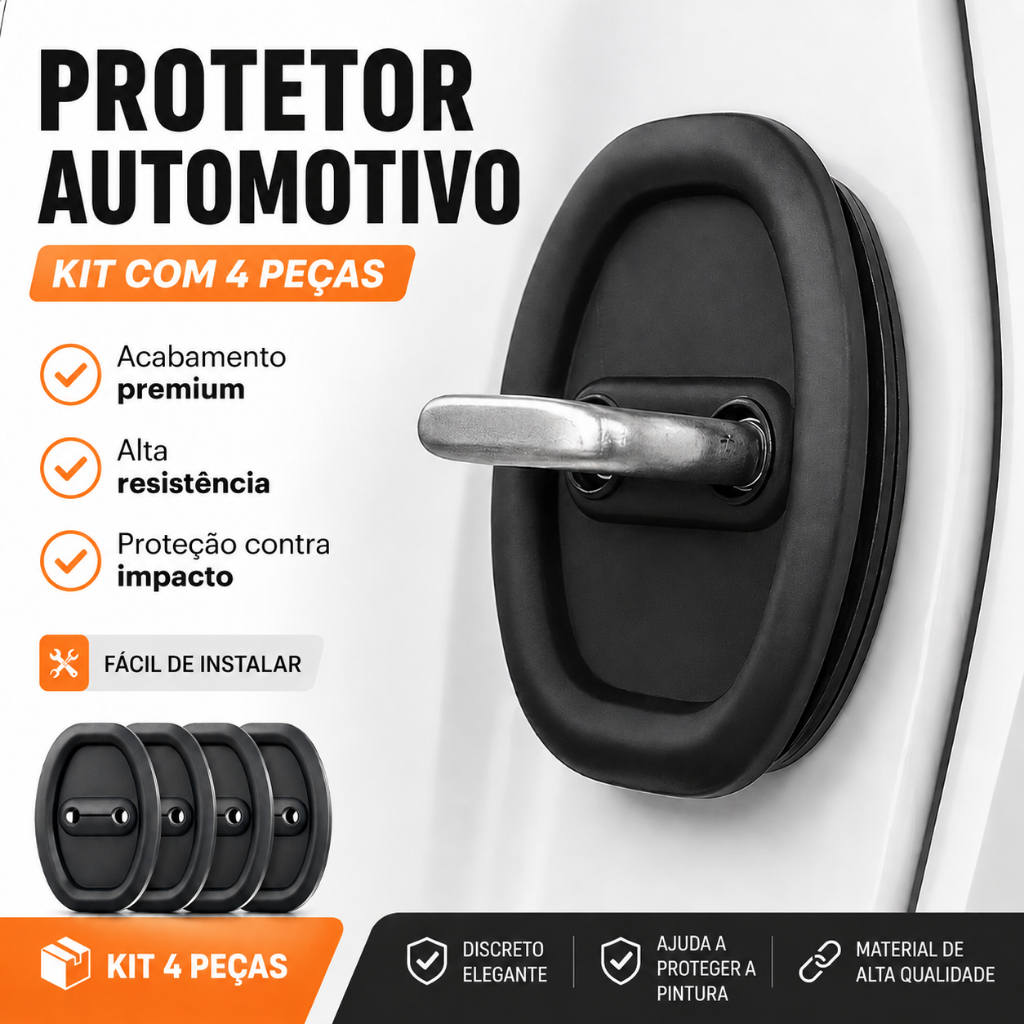 Kit Protetor de Porta Automotiva em Borracha Anti-impacto para Fechadura