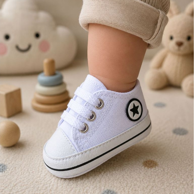 Tenis Sapatinho de Bebe Star Recem Nascido Menina e Menino - Tênis Bebe Star fofo