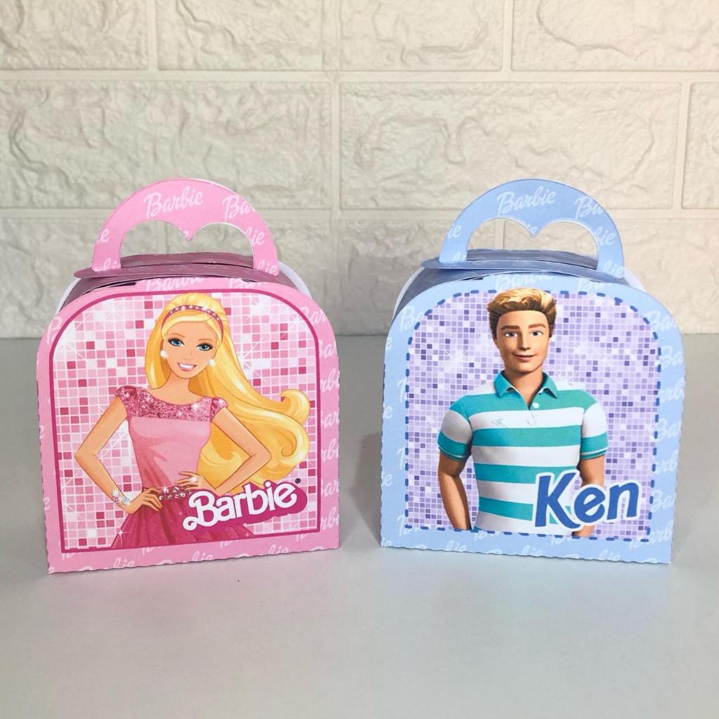 Lembrancinha Personalizada Maletinha Aniversário Barbie e Ken Personalizados