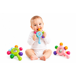 Mordedor Infantil Dentição 6 Pontas Barulho Interativo BPA FREE Massageador de Gengiva