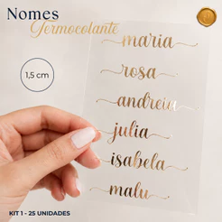 Nome Personalizado Termocolante 1,5 cm Kit 1-25 | Casamento, Lembrancinhas e Brindes
