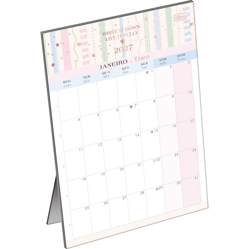 Calendário Planner de Mesa Soho 2027 13,8 x 19 cm - Tilibra