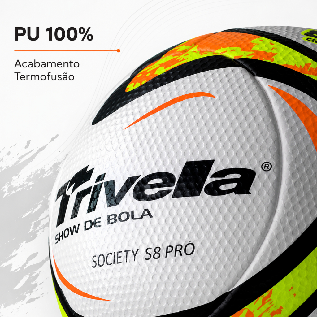 Bola profissional oficial original trivela campo society futsal infantil PU100% Termofusão