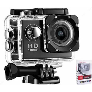 Camera De Acao Sports HD 1080p Filmadora Esportiva Prova Dagua Com Kit Acessorios Moto Bike