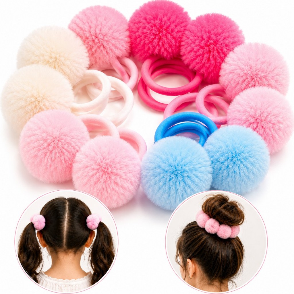 Kit 10/20 Xuxinhas Pelúcia Fofa Colorida Para Cabelo Feminino