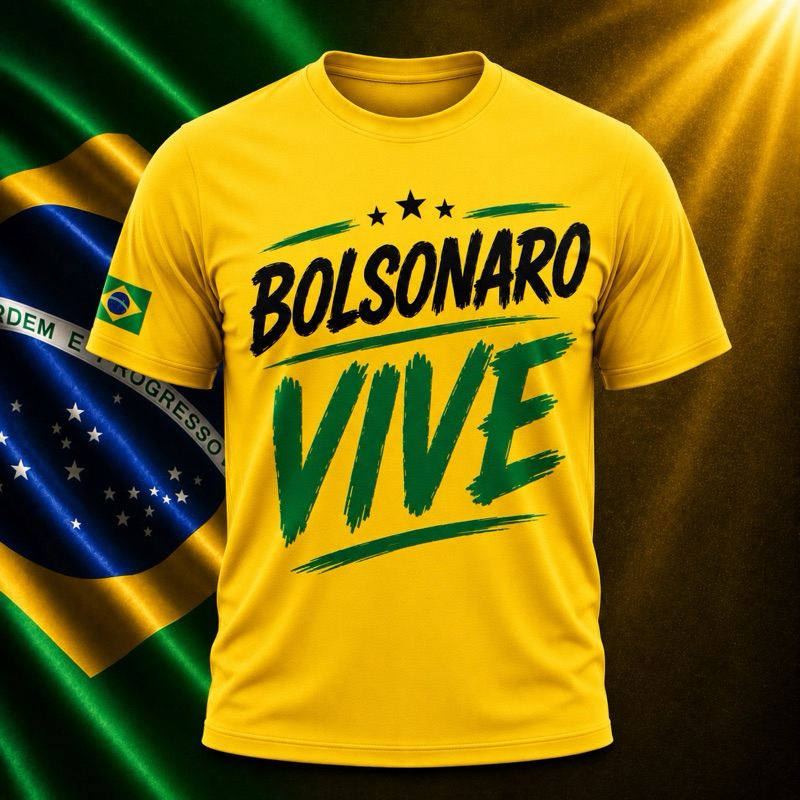 Camisa Bolsonaro vive pelo Brasil blusa 100% algodão perfeita e durável com envio imediato
