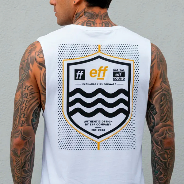Regata Machão EFF Gold Company | Algodão | Tingida | Estonada | Masculina | Academia | Treino | Longline