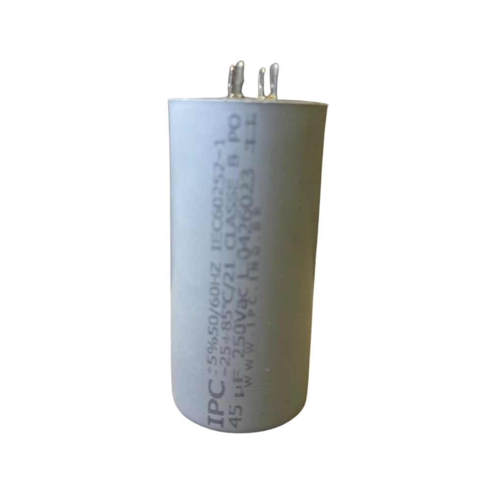 Capacitor 45ufF 250V Lavadoras 127V Brastemp Consul Electrolux GE Terminal Motores Permanente