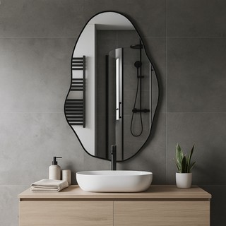 Espelho Decorativo Organico Grande Pedra 50X80cm Para Sala Quarto Banheiro Hall
