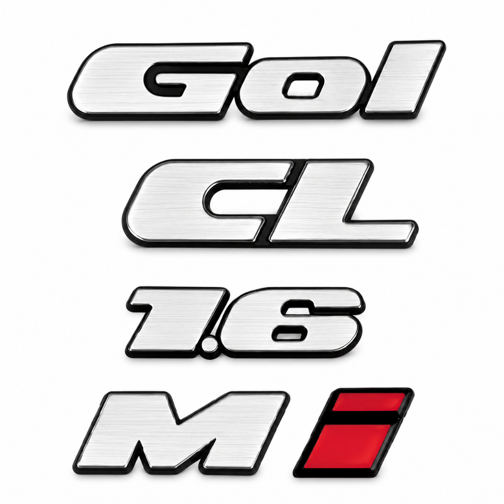 Kit Emblema Gol Cl 1.6 Mi P/ Gol Bola G2 97 98 99 - 5 Peças