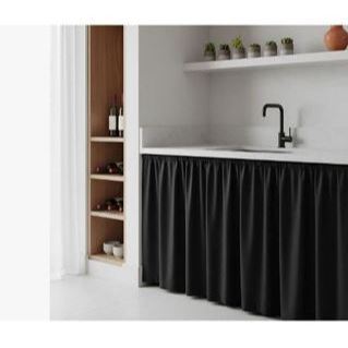 Cortina de Pia para Cozinha Sem Ilhós Oxford 1,5m x 0,80m (Cores Lisas)