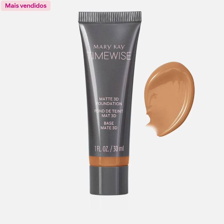 Base líquida Mary Kay cor bronze W100 TimeWise 3D 30ml com acabamento matte