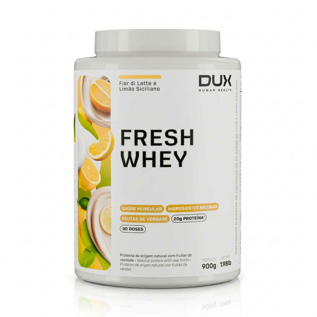 Whey Protein  3W Ingredientes Naturais Fresh Whey Pote 900g Dux Nutrition