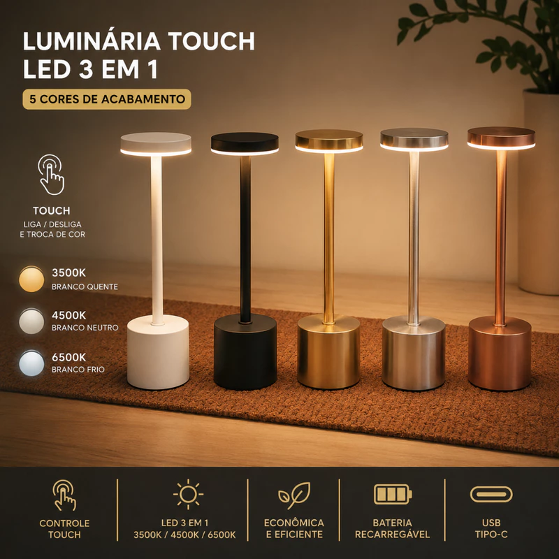 Luminária de Mesa LED Recarregável — foto 8