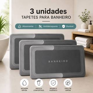 Tapetes para Banheiro Absorvente Antiderrapante Secagem Rápida Macio Durável