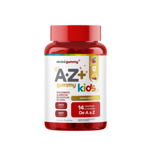 Gummy Kids Multivitamínico AZ 30 Gomas sem Açúcar para Crianças Marca Ekobé.