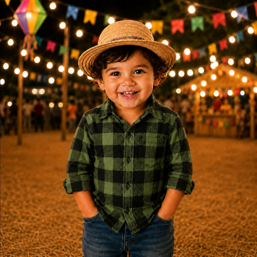 Camisa XADREZ INFANTIL Masculino Flanelada Manga Longa Algodão Festa