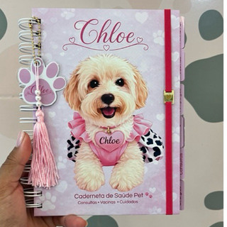 Caderneta Pet Personalizada Cachorro e Gato Carteira de Vacinação Controle de Saúde Pet