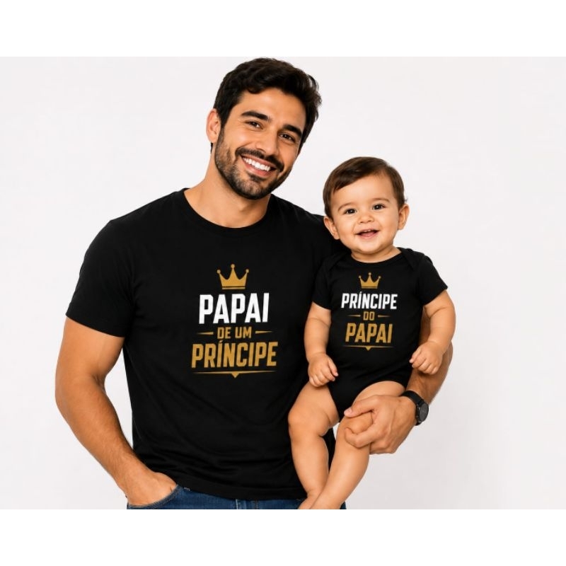 Camiseta Body Bebe Pai de um príncipe, príncipe do papai Dia Dos Pais