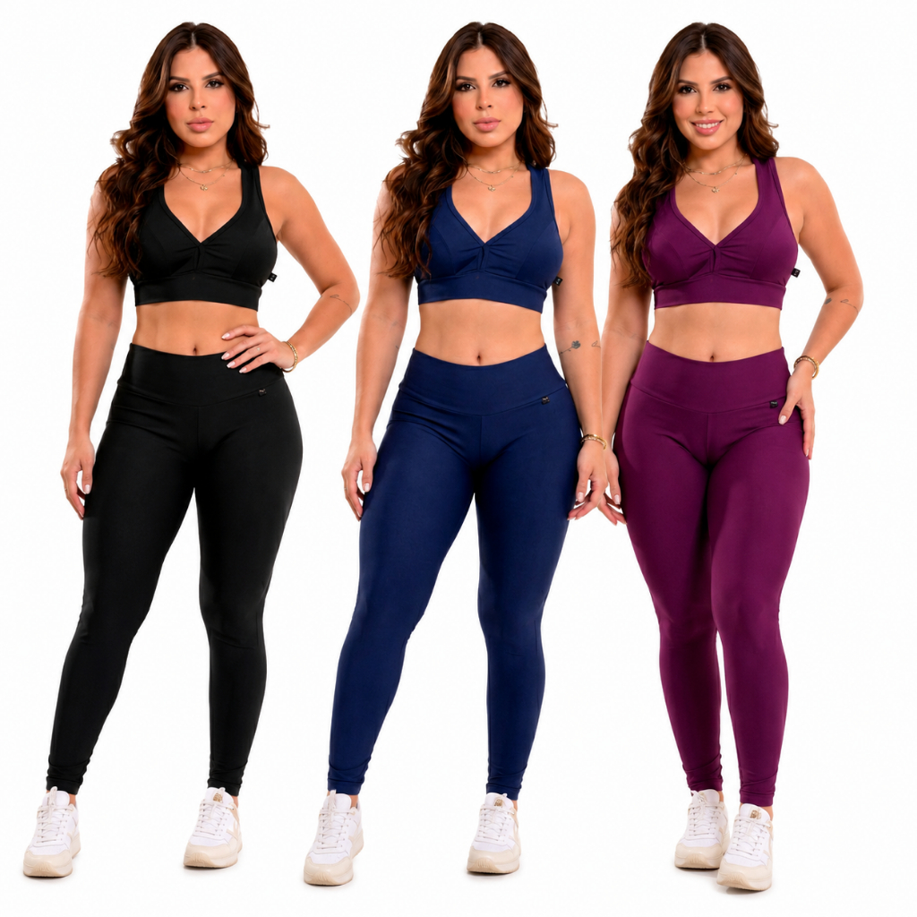 Roupa De Academia Feminina Calça Legging Cintura Alta Conjunto De Academia Feminino