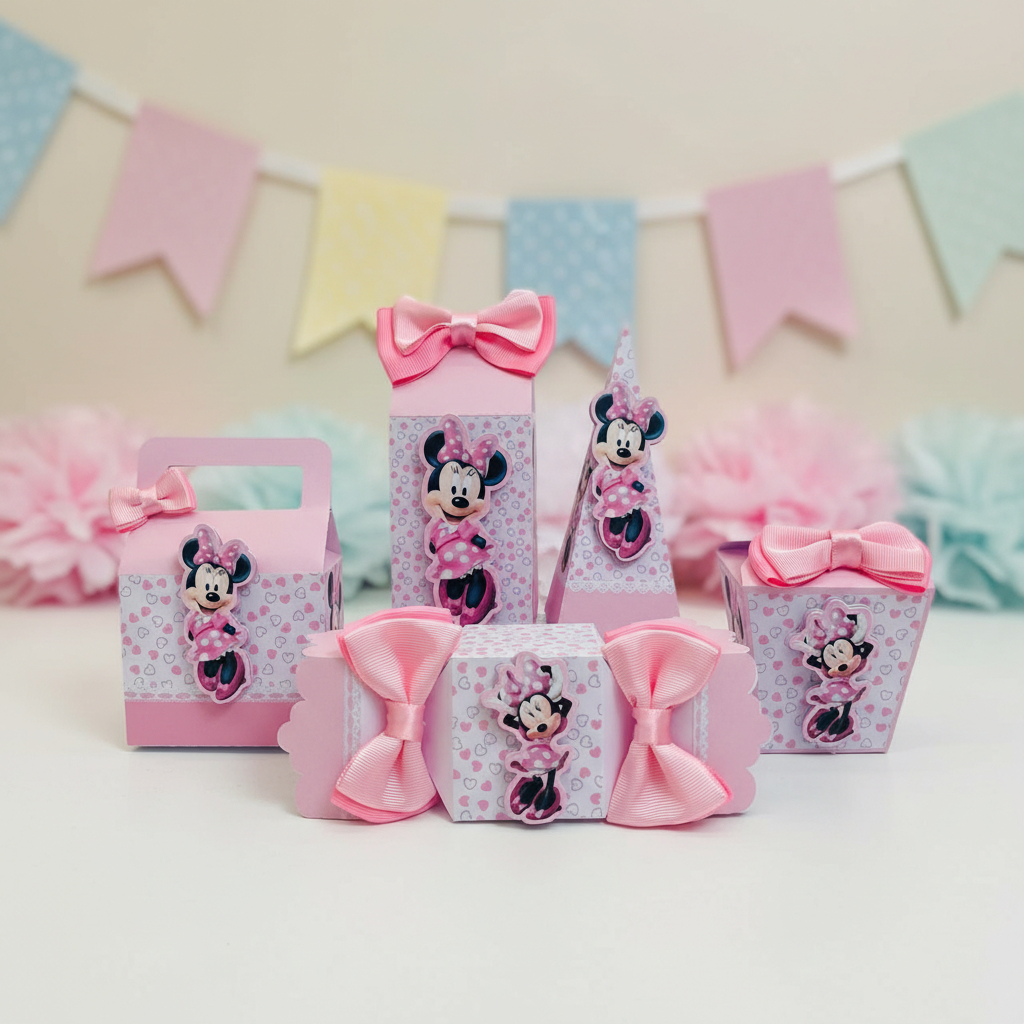 Kit Festa Minnie Rosa PRÉ MONTADO Personalizado | Lembrancinhas | Festa Infantil | Aniversário