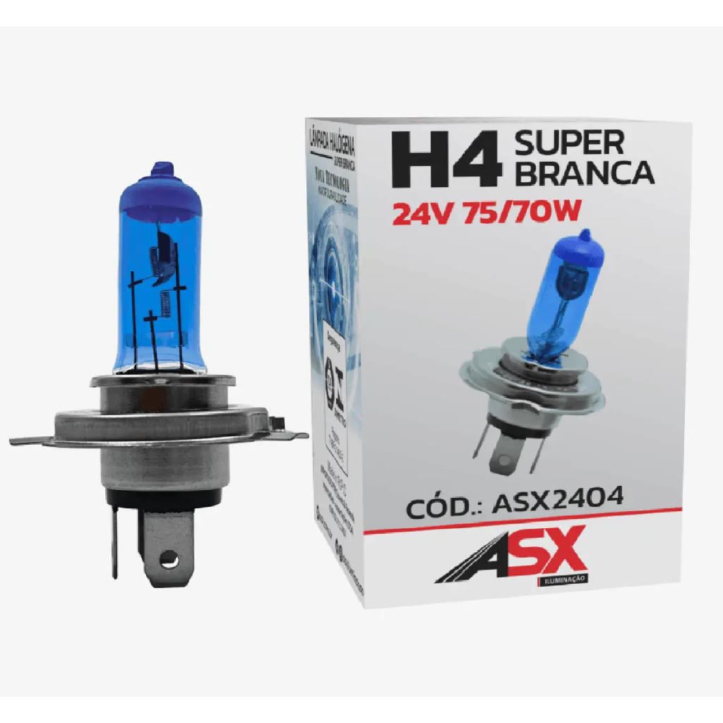 Lâmpada Super Branca Halogêneo H4 24v 75/70w - Unidade ou kit