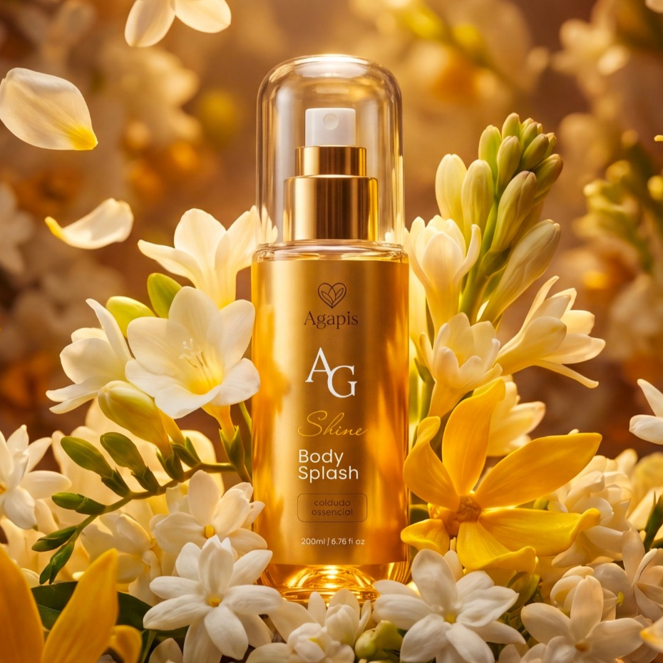 Body Splash Shine Agapis Beauty 200ml Fragrância Sedutora Desodorante Corporal Colônia