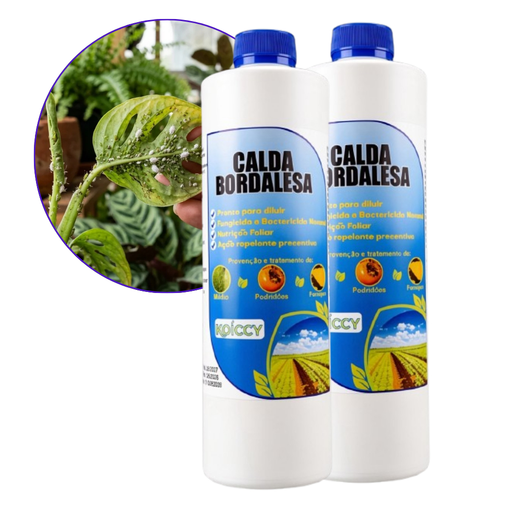 Calda Bordalesa Fungicida e Bactericida Fertilizante 500Ml - 2 Unidades