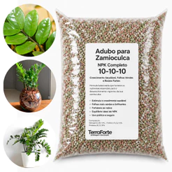 Adubo para Zamioculca NPK Completo Crescimento Saudável, Folhas Verdes e Raízes Fortes - 500g, 1kg e 3kg