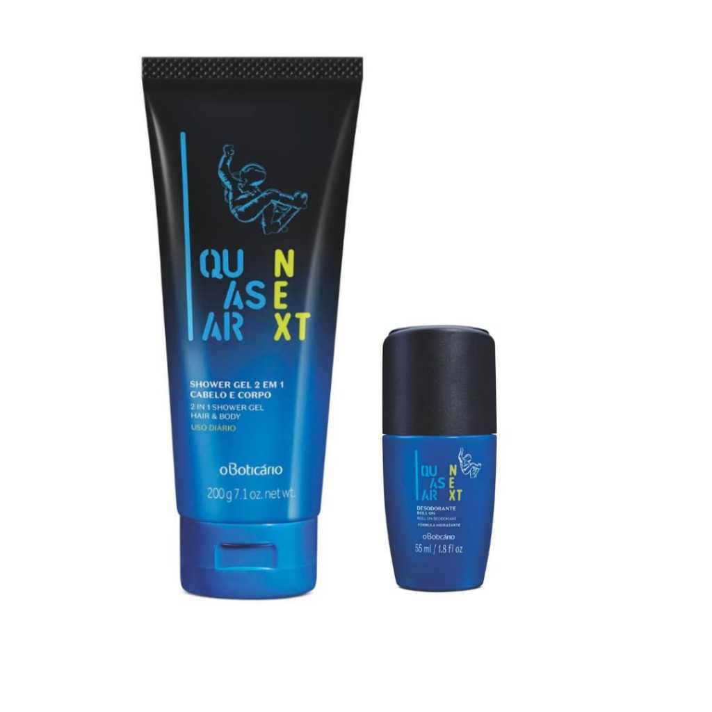 Combo Infantil Quasar Next - Shower Gel cabelo e corpo 200g + Desodorante Rollon
