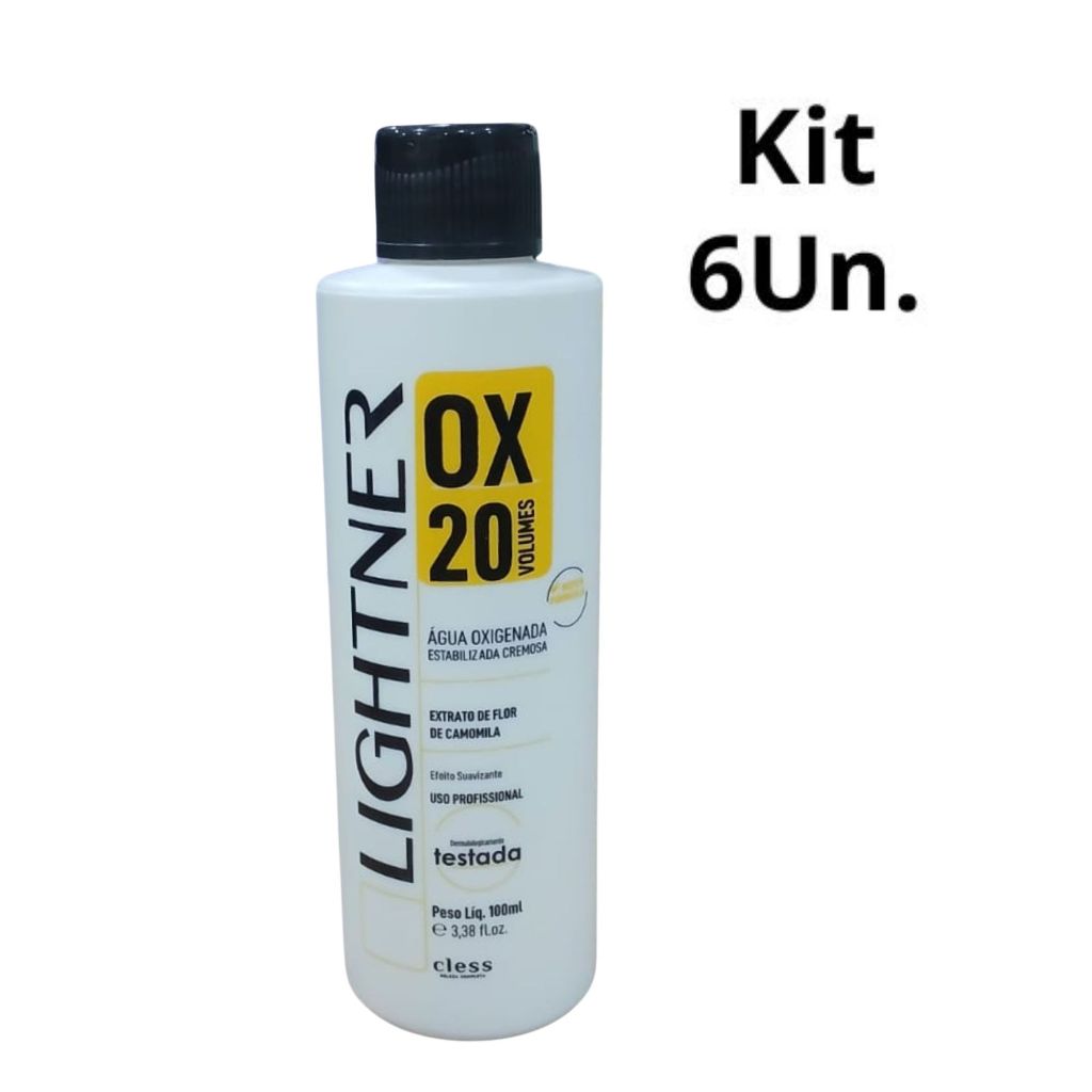 Kit C/6 Águas Oxigenada Lightner 20 volumes 100ml - Cless