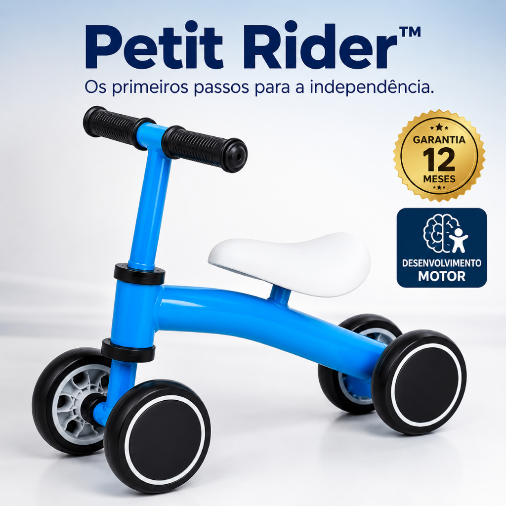 Bicicleta Infantil Sem Pedal 4 Rodas Equilíbrio Coordenação Motora Desenvolvimento Infantil Azul
