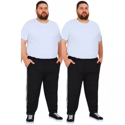 Combo 2 Calças Masculina Tactel Plus Size Cintura Elástica