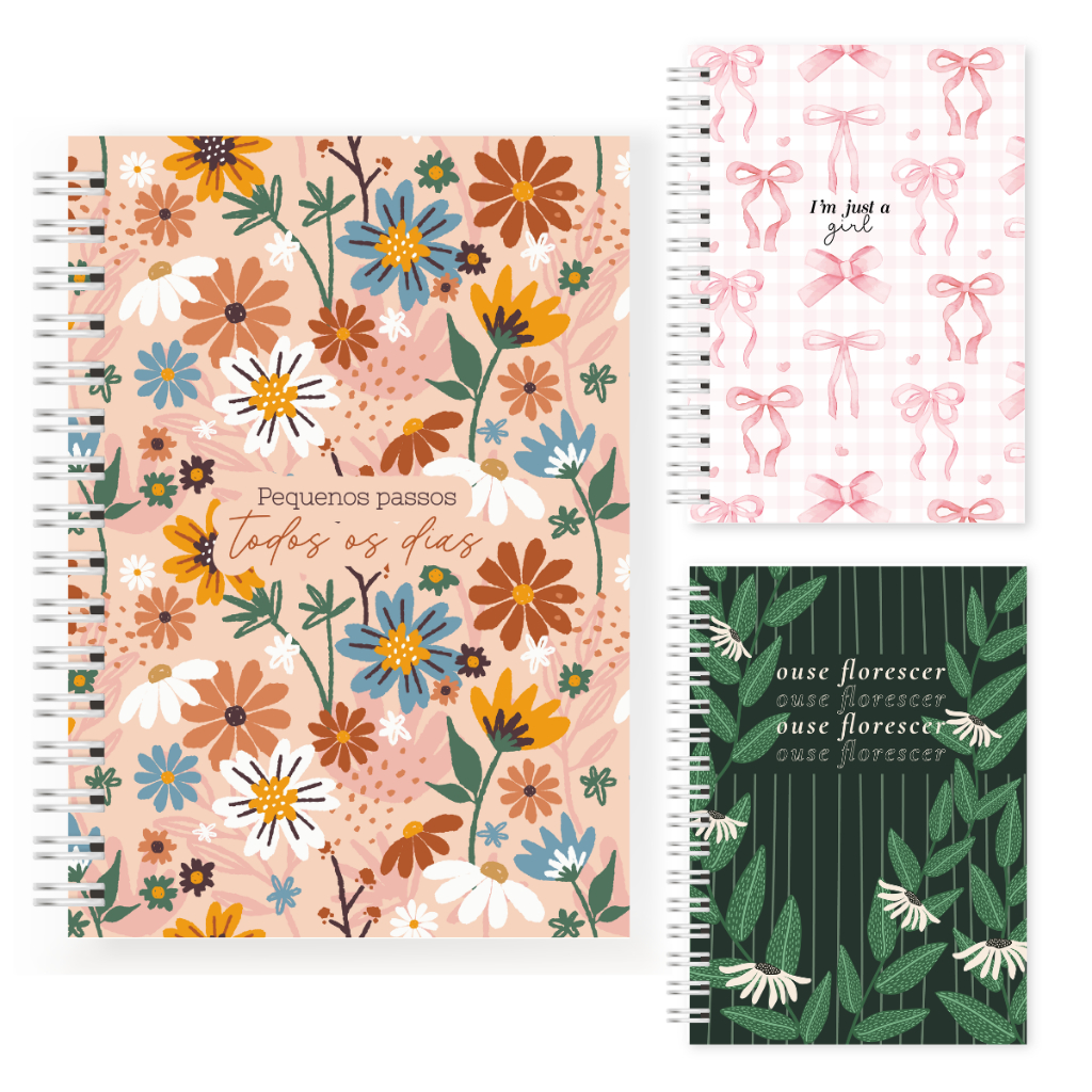 Caderno de Anotações Capa Dura A5 100 Folhas Pautado Sketchbook Desenho Escolar Universitário