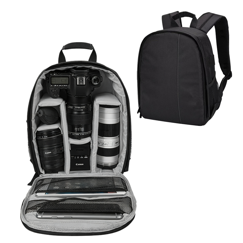 Mochila Impermeável para Câmera DSLR, Nikon, Canon, Sony, lentes grandes para câmeras fotográficas e acessórios