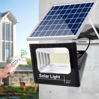 Luminária Solar Refletor LED 100w Externo Acendimento Automático com Placa Solar