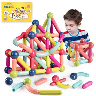 Blocos magnéticos Montagem por atração magnética Brastoy Brinquedo educativo para crianças