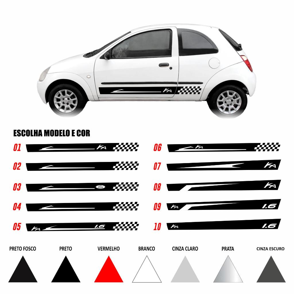 Kit Acessórios Faixa Lateral Ford Ka G1 Adesivo