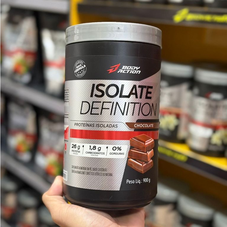 Whey zero açúcar, zero lactose Isolado, Isolate Definition 900g Bodyaction Full Proteina sem lactose 89% Proteina