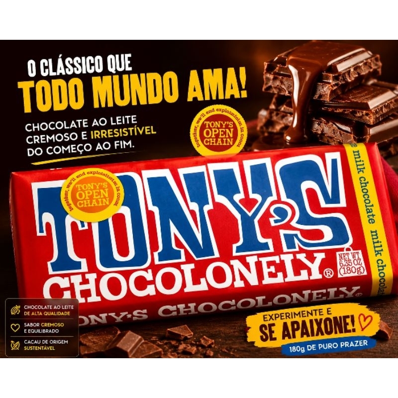 Tony's Chocolate ao leite Holandês chocolonely