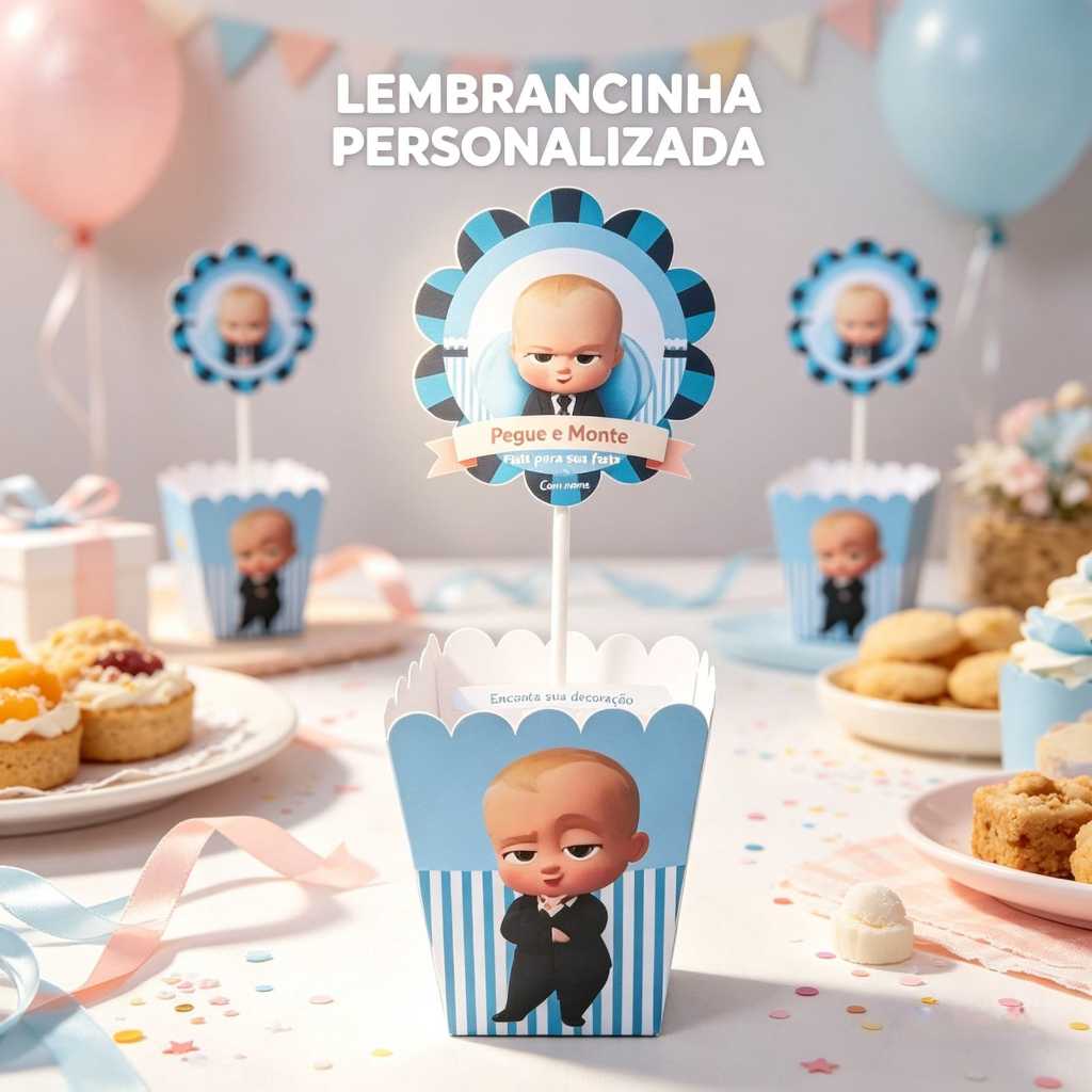 Centro de Mesa Cachepô Personalizado Poderoso Chefinho Festa Infantil, Lembrancinha Criativa, PEGUE E MONTE