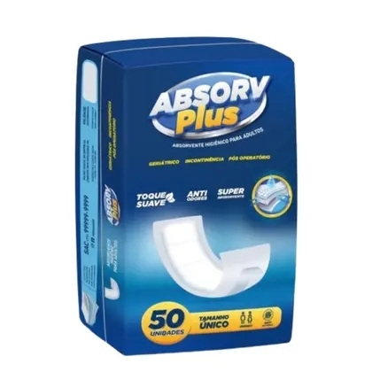 Absorvente Geriátrico Absorv Plus | 50 Unidades | Alta Absorção e Antiodor | Incontinência Pós-Parto