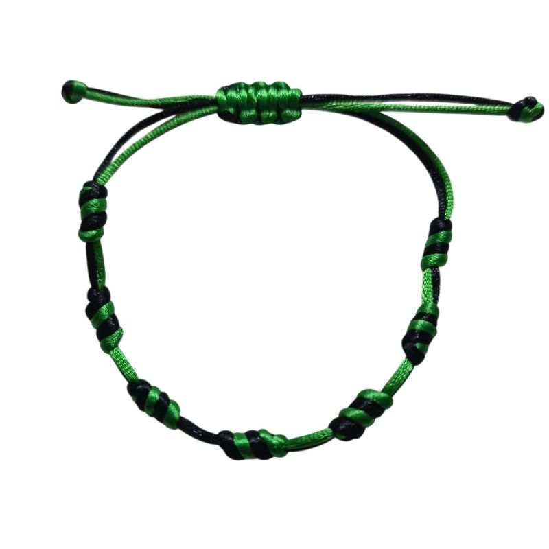 Pulseira 7 Nós  (Verde e Preta) 7 Nós de Sorte e Proteção Umbanda/ Candomblé
