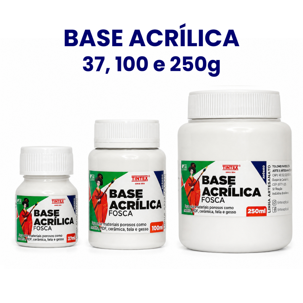Base Acrílica Fosca 37ml, 100ml e 250ml - TINTEX
