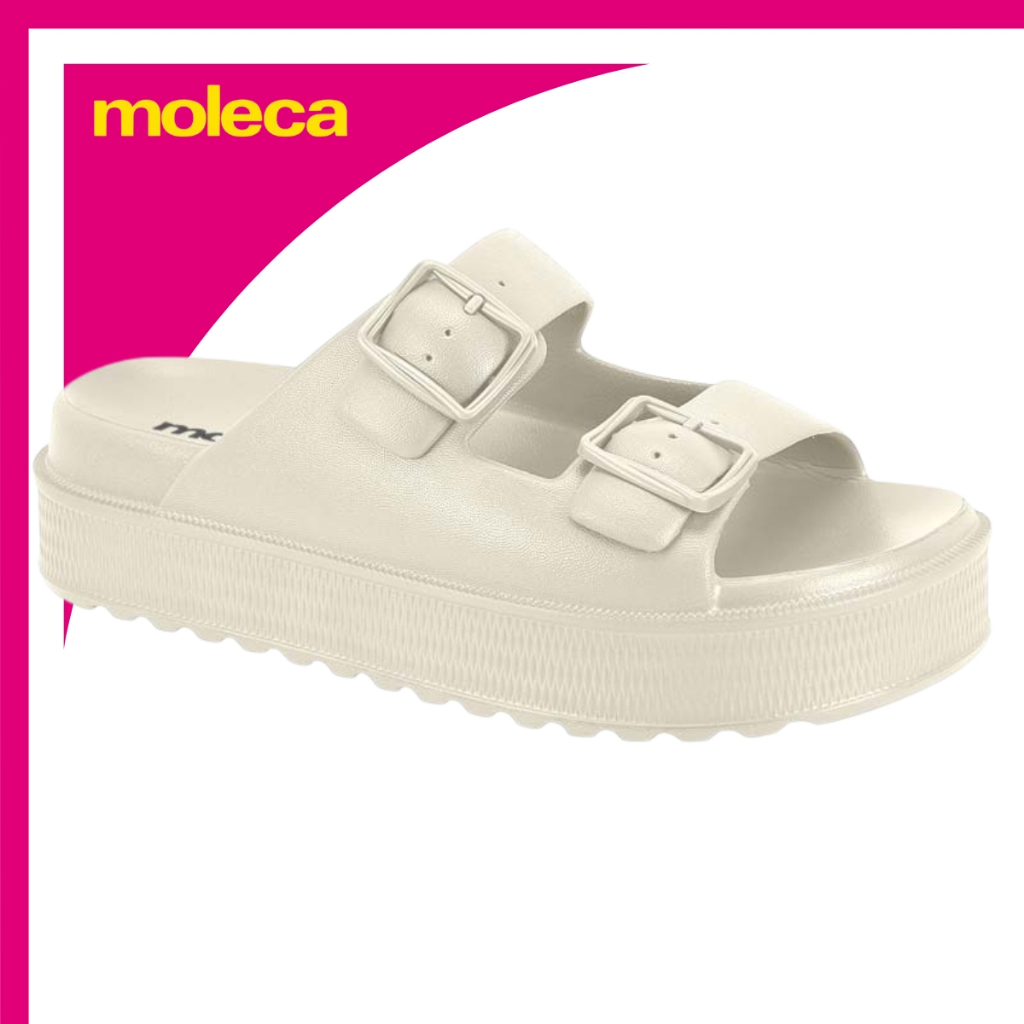 Sandália Tamanco Moleca Feminina Plataforma Leve Fivela Ajustável Confortável Casual