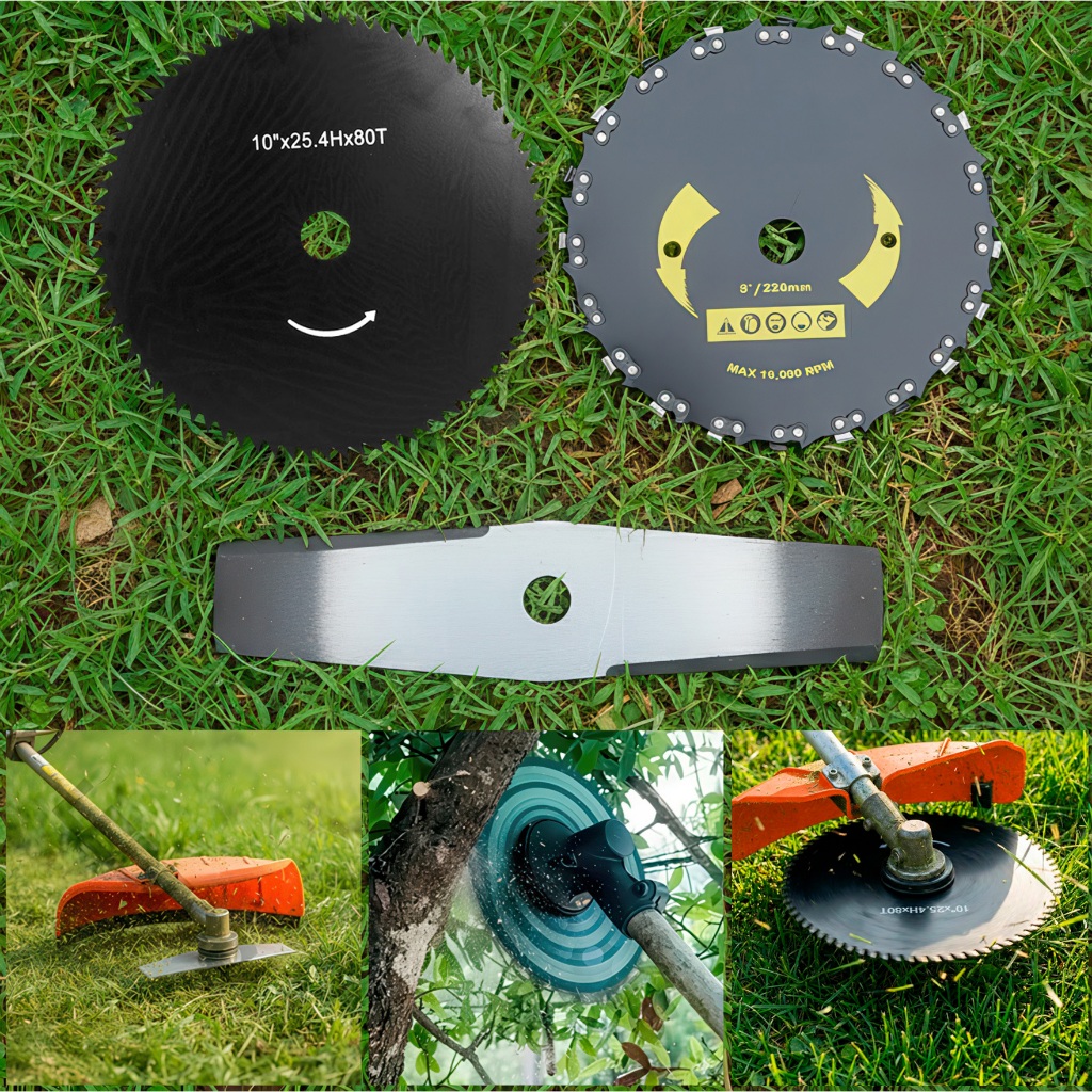 Lâminas Para Roçadeira Stihl Toyama Disco Corrente + Disco 80 Dentes + Lâmina 2 Pontas Faca