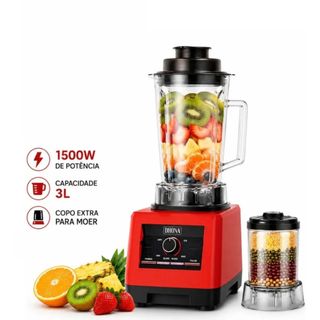 Liquidificador 3L Vermelho Ou Preto Industrial Alta Potência Triturador De Gelo E Grãos 110V/220V